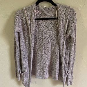 Knitted cardigan with hood